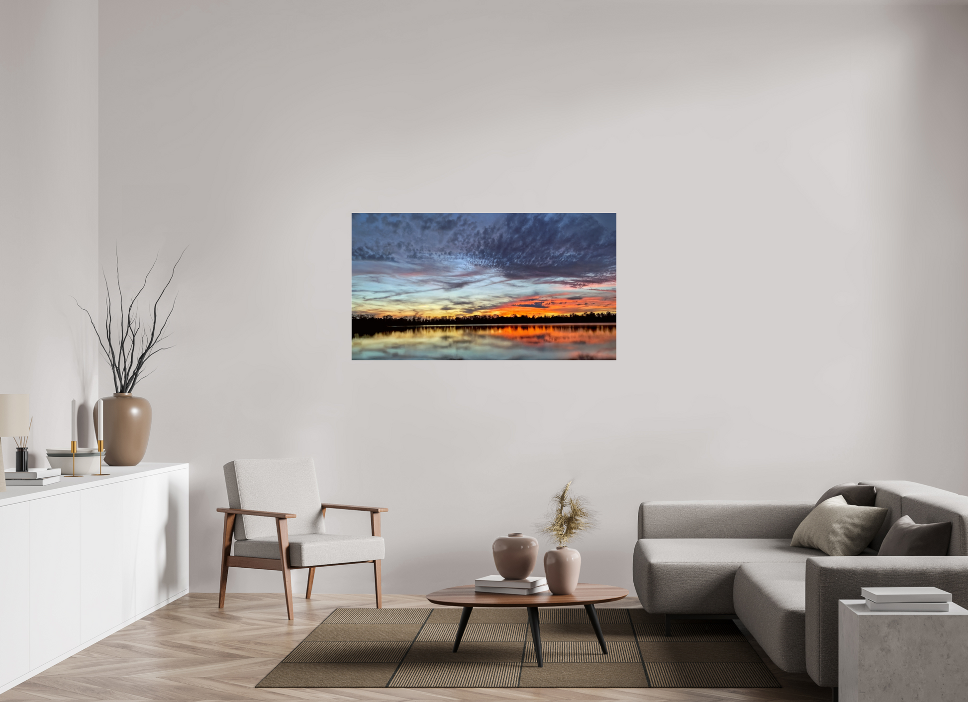 143,8 x 80 cm, Tirage photo sous Verre acrylique 10 Reflets d’un Même CielX – L’Heure Suspendue