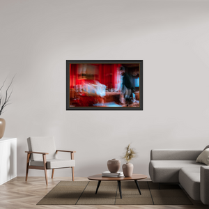 128 x 80 cm, Cadre Noir-Or Salon écarlate