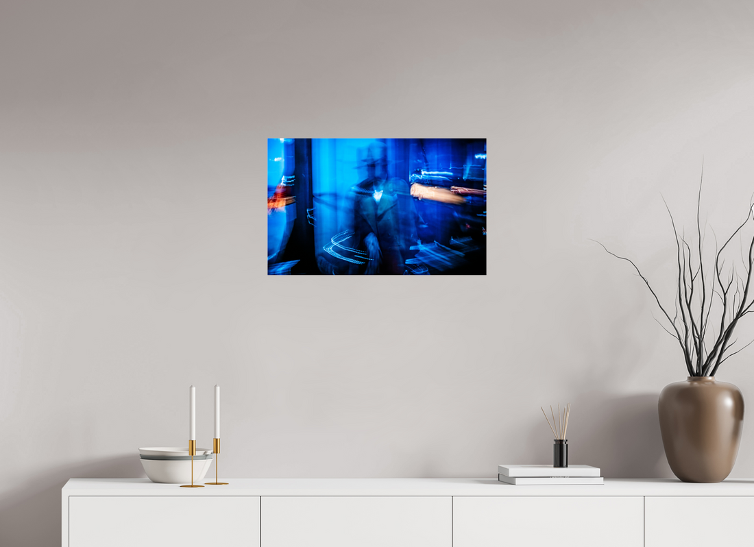 64 x 40 cm, Tirage photo sous Verre acrylique Silhouette au chapeau