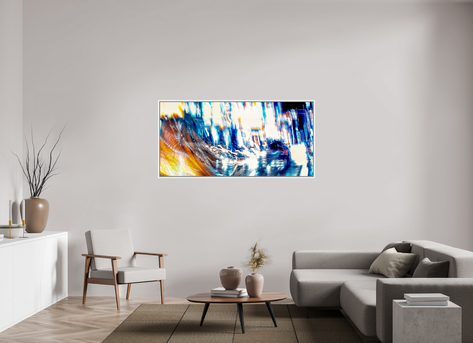 165,2 x 80 cm, 9 Caisse américaine Blanche L’onde blanche qui fissure la nuit