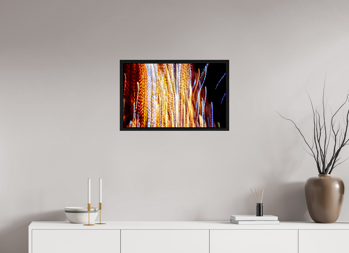 64 x 40 cm, Caisse américaine Noire Ode aux filaments célestes