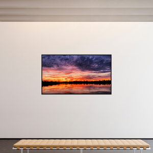 208 x 117 cm, Caisse américaine Noire 3 Reflets d’un Même Ciel III – L’Heure Incandescente