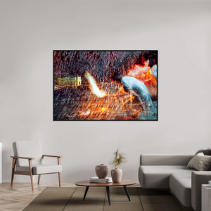 180 x 120 cm, 8 Caisse américaine Noire Rituel où le feu apprend le rythme