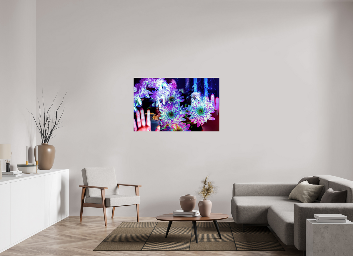 128 x 80 cm, Tirage simple sur papier photo Fuji Crystal Pearl Pétales contre ma peau, lumière contre la tienne