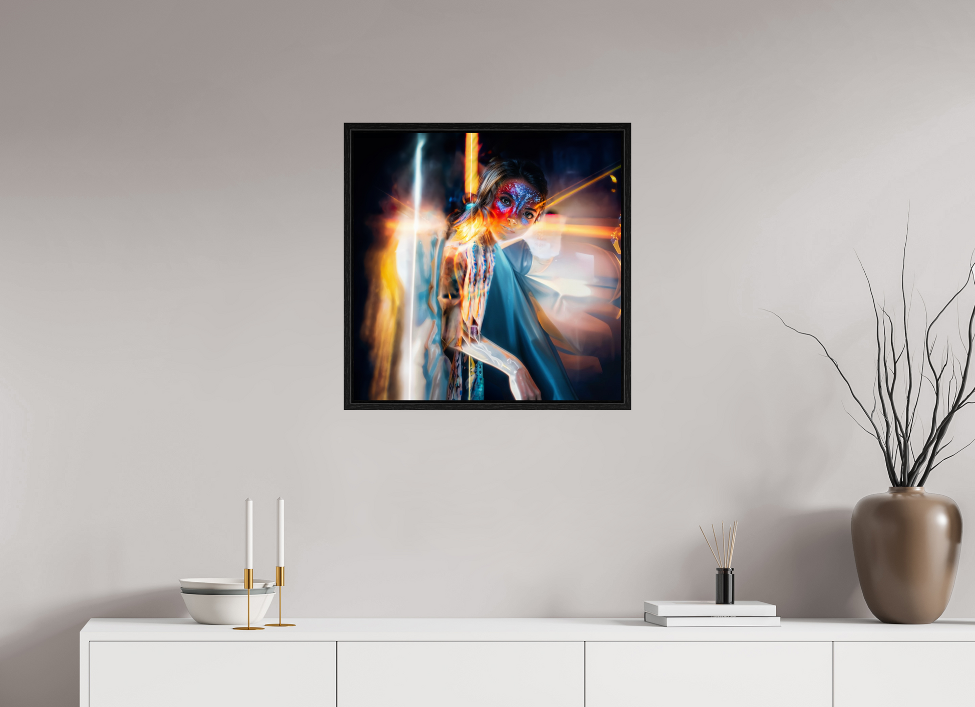 60 x 60 cm, Caisse américaine Noire Icône Ailée