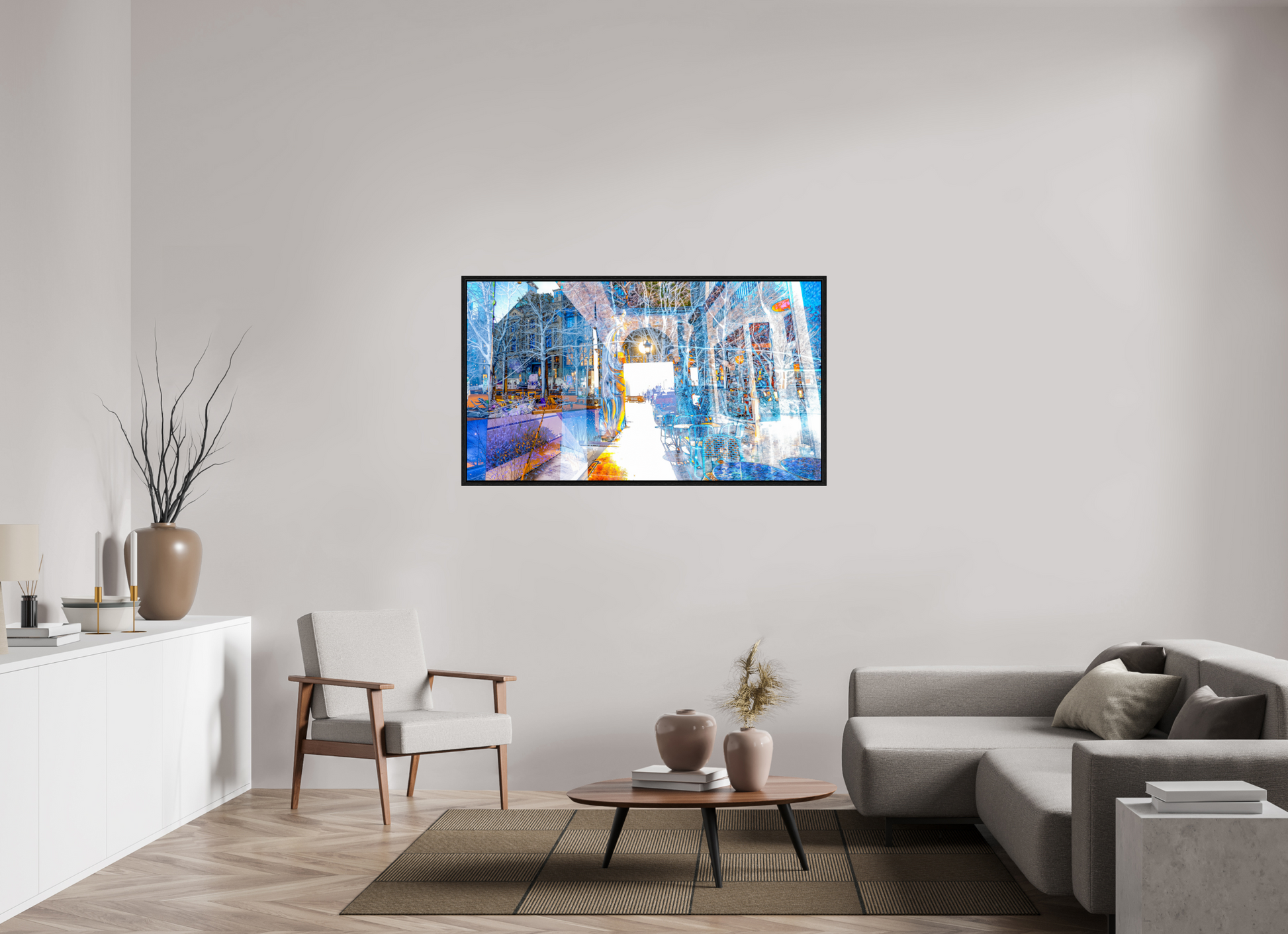 144 x 81 cm, 8 Caisse américaine Noire Le seuil n’était pas une frontière, mais une invitation