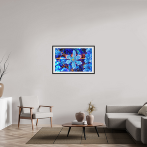 95,7 x 60 cm, 10 Cadre Noir Flottant La fleur qui rêvait d’étoiles