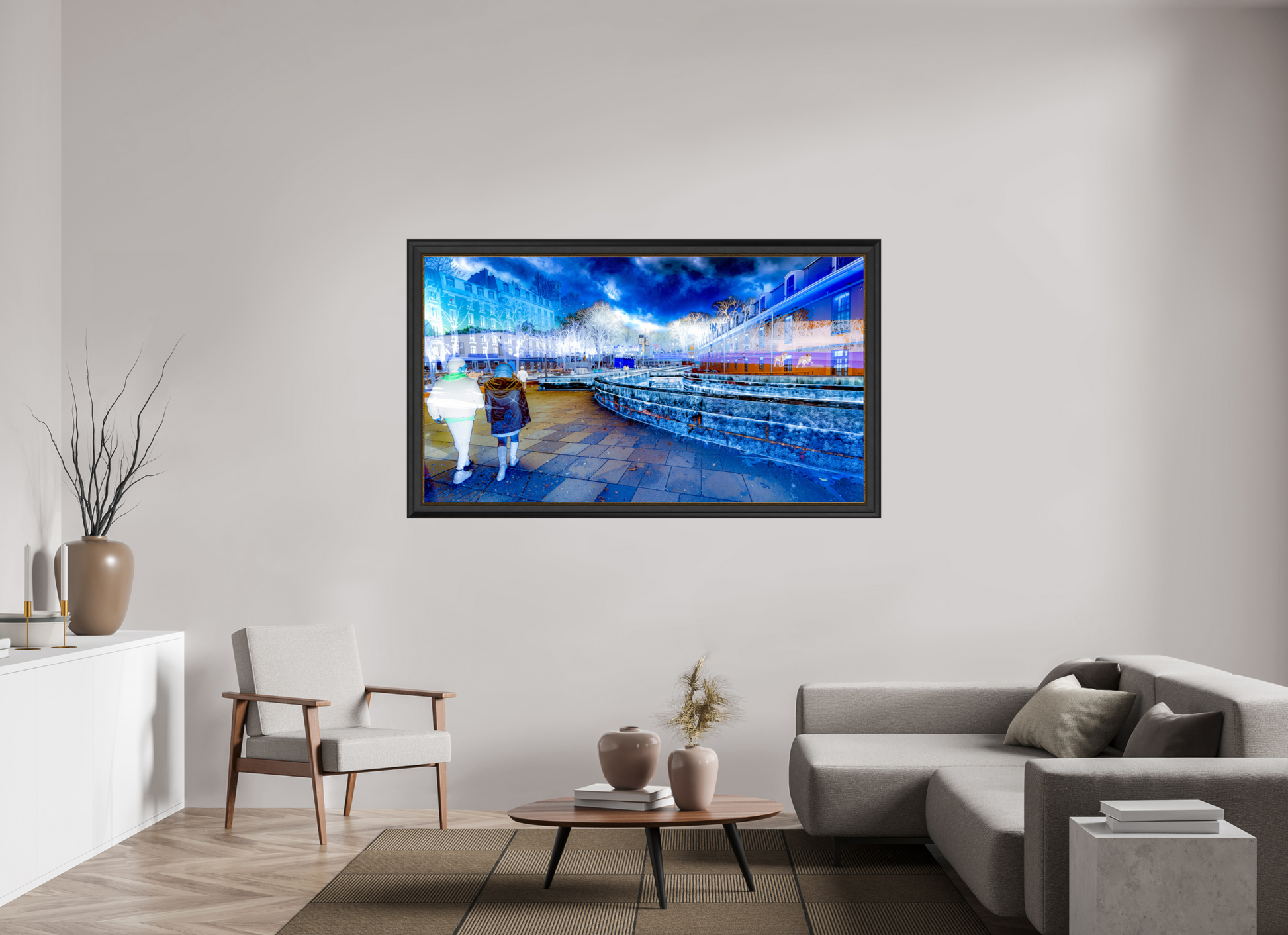 176 x 99 cm, 11 Cadre Noir-Or La promenade n’était plus tout à fait la même