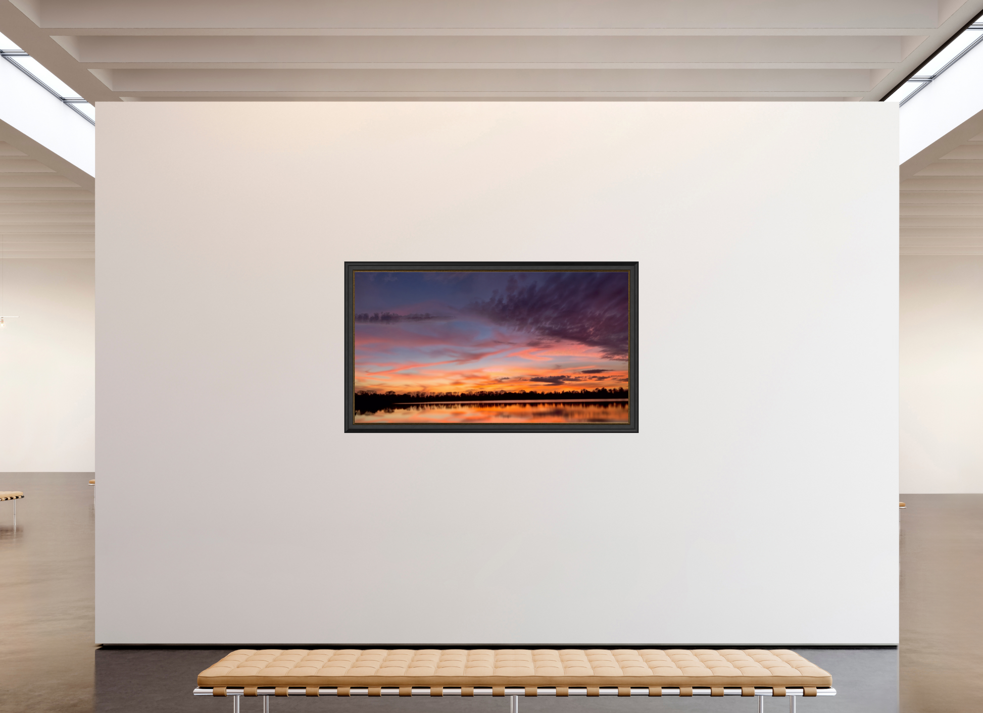 179,7 x 100 cm, Cadre Noir-Or 12 Reflets d’un Même Ciel XII – Les Voiles du Crépuscule