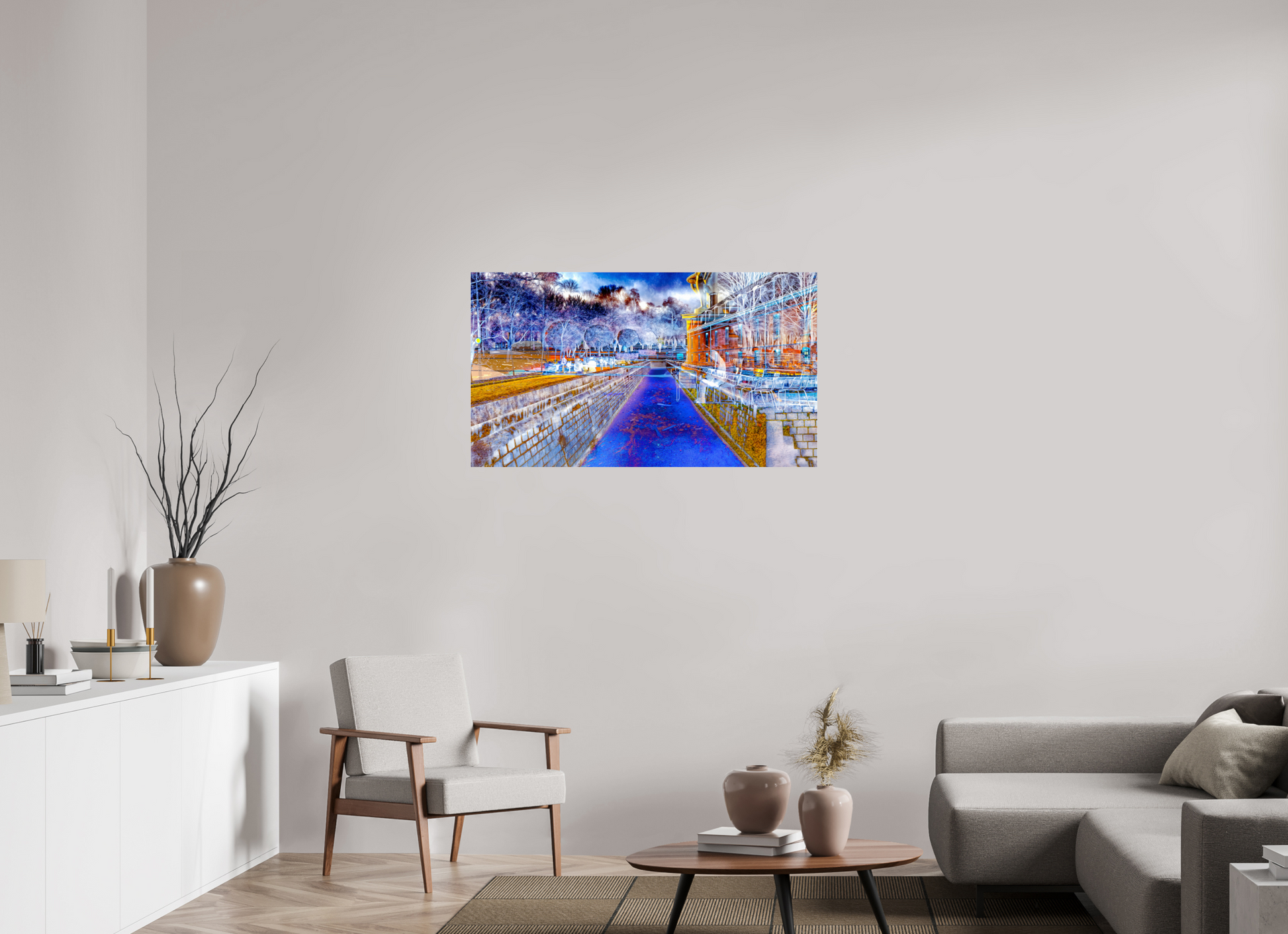 112 x 63 cm, 3 Tirage photo sous Verre acrylique Le jour où l’eau est devenue une frontière