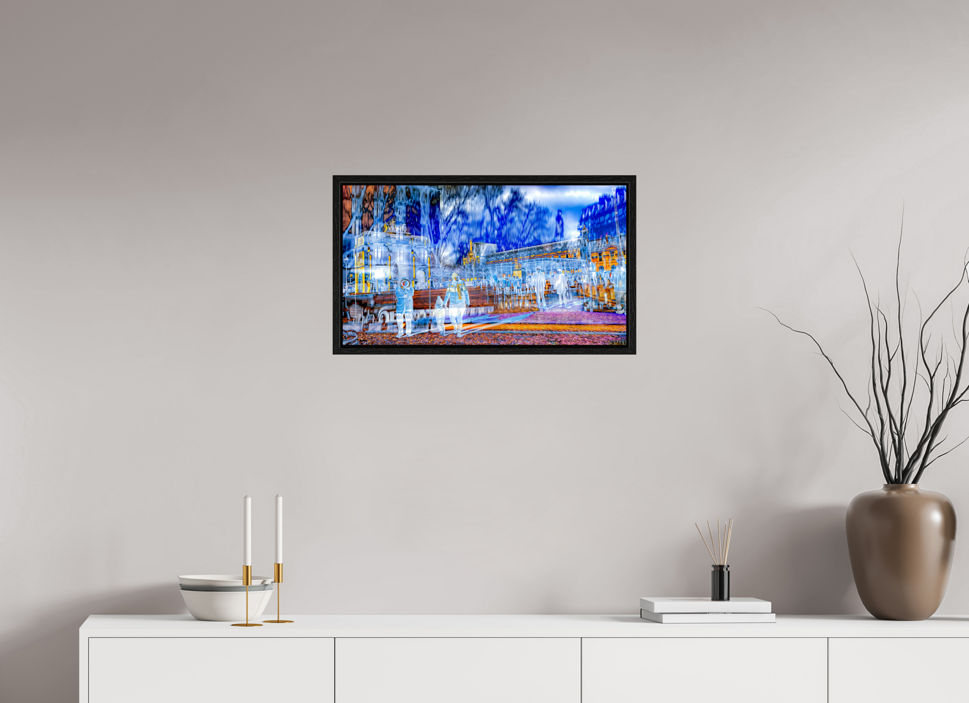 64 x 36 cm, 8 Caisse américaine Noire Ce que la ville protège encore