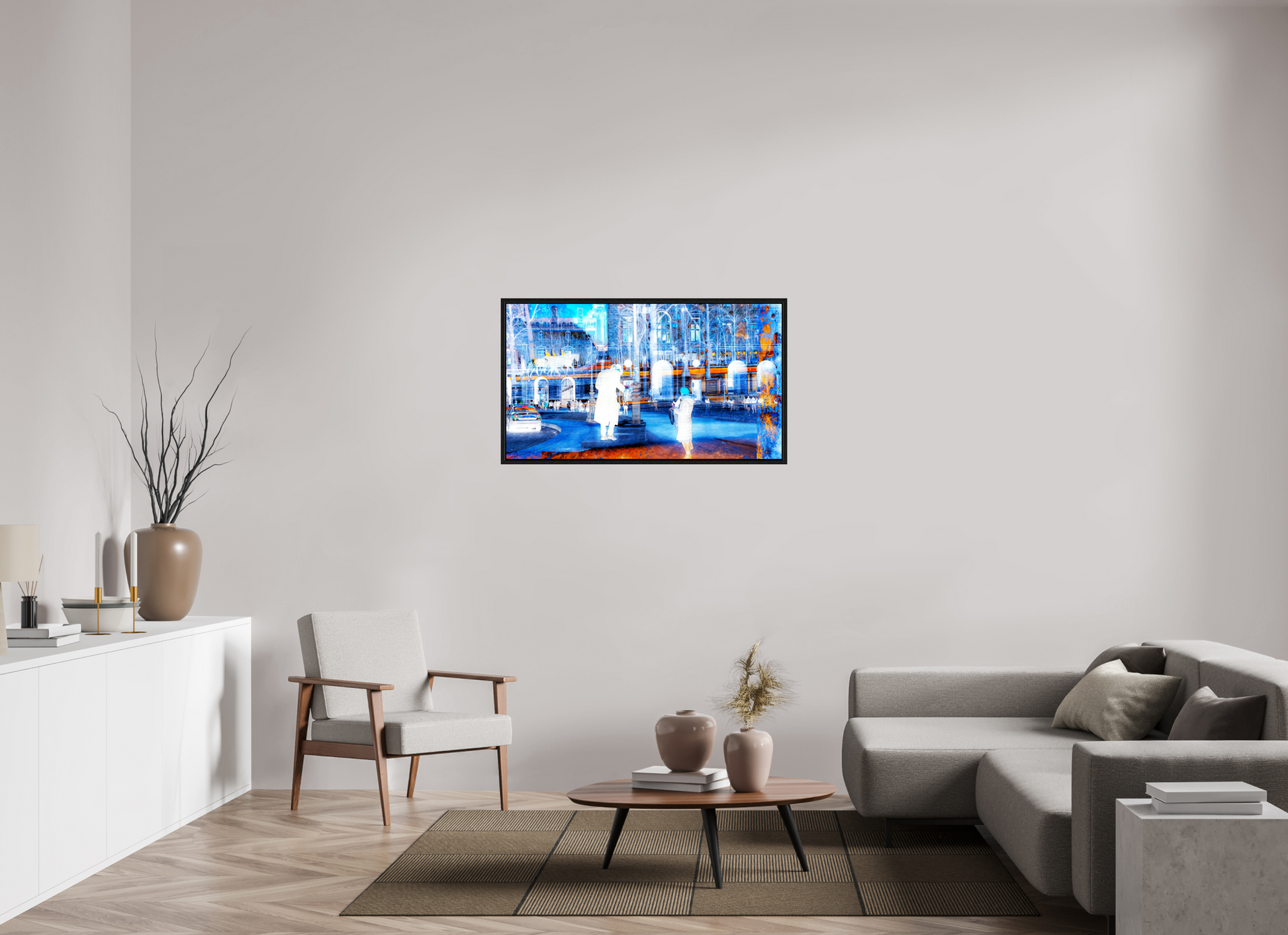 112 x 63 cm, 8 Caisse américaine Noire Ce que la ville montre à ceux qui s’arrêtent