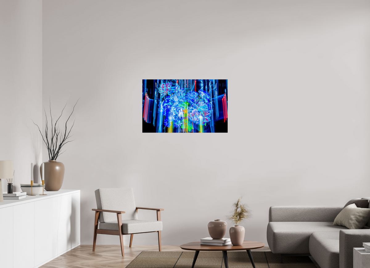 96 x 60 cm, Tirage photo contrecollé sur Dibond Floraisons du monde cybernétique