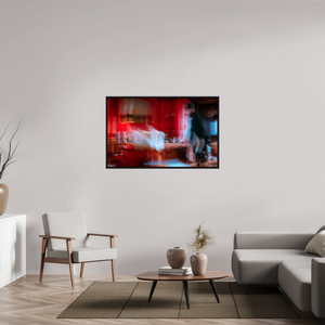 128 x 80 cm, Caisse américaine Noire Salon écarlate