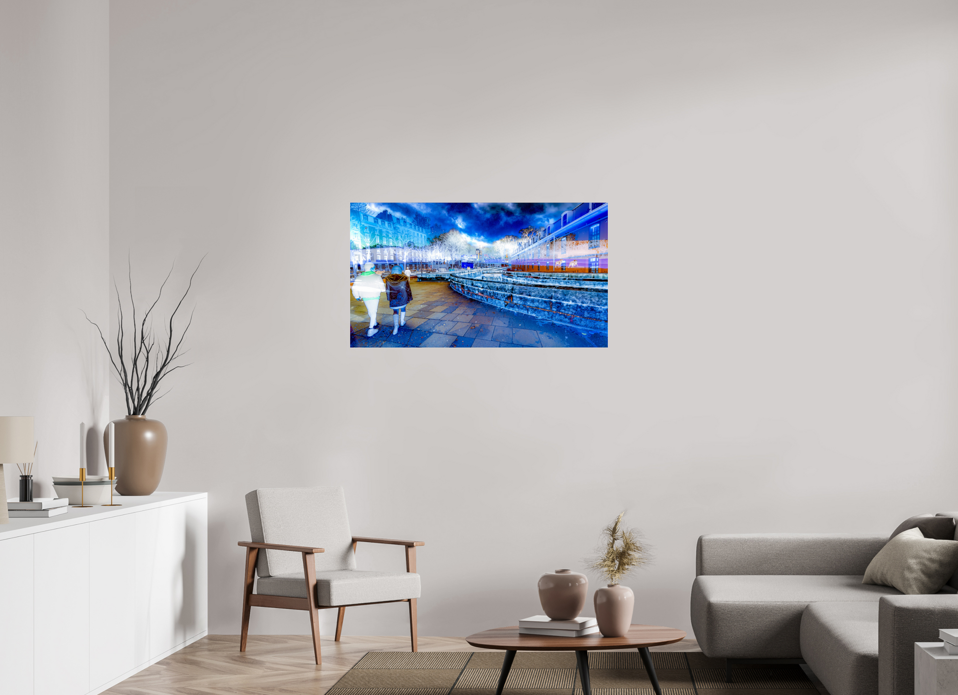 112 x 63 cm, 3 Tirage photo sous Verre acrylique La promenade n’était plus tout à fait la même