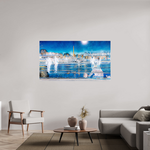 176 x 99 cm, 3 Tirage photo sous Verre acrylique Les pas flottaient au-dessus du temps