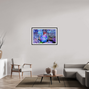 96 x 60 cm, 10 Cadre Noir Flottant Lorsque la lumière se souvient des fleurs
