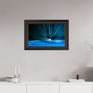 64 x 40 cm, Cadre Noir-Or Éventail de fibres