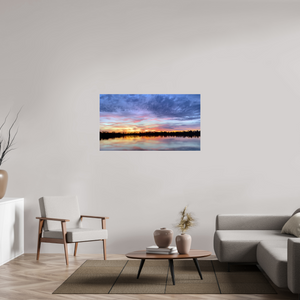 128 x 72 cm, Tirage photo sous Verre acrylique 2 Reflets d’un Même Ciel II – Le Souffle Pourpre