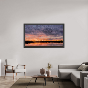 160 x 90 cm, Cadre Noir-Or 7 Reflets d’un Même Ciel VII – Dernier Chant du Soir