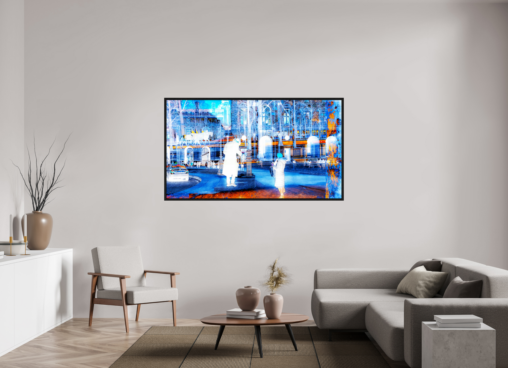 176 x 99 cm, 8 Caisse américaine Noire Ce que la ville montre à ceux qui s’arrêtent