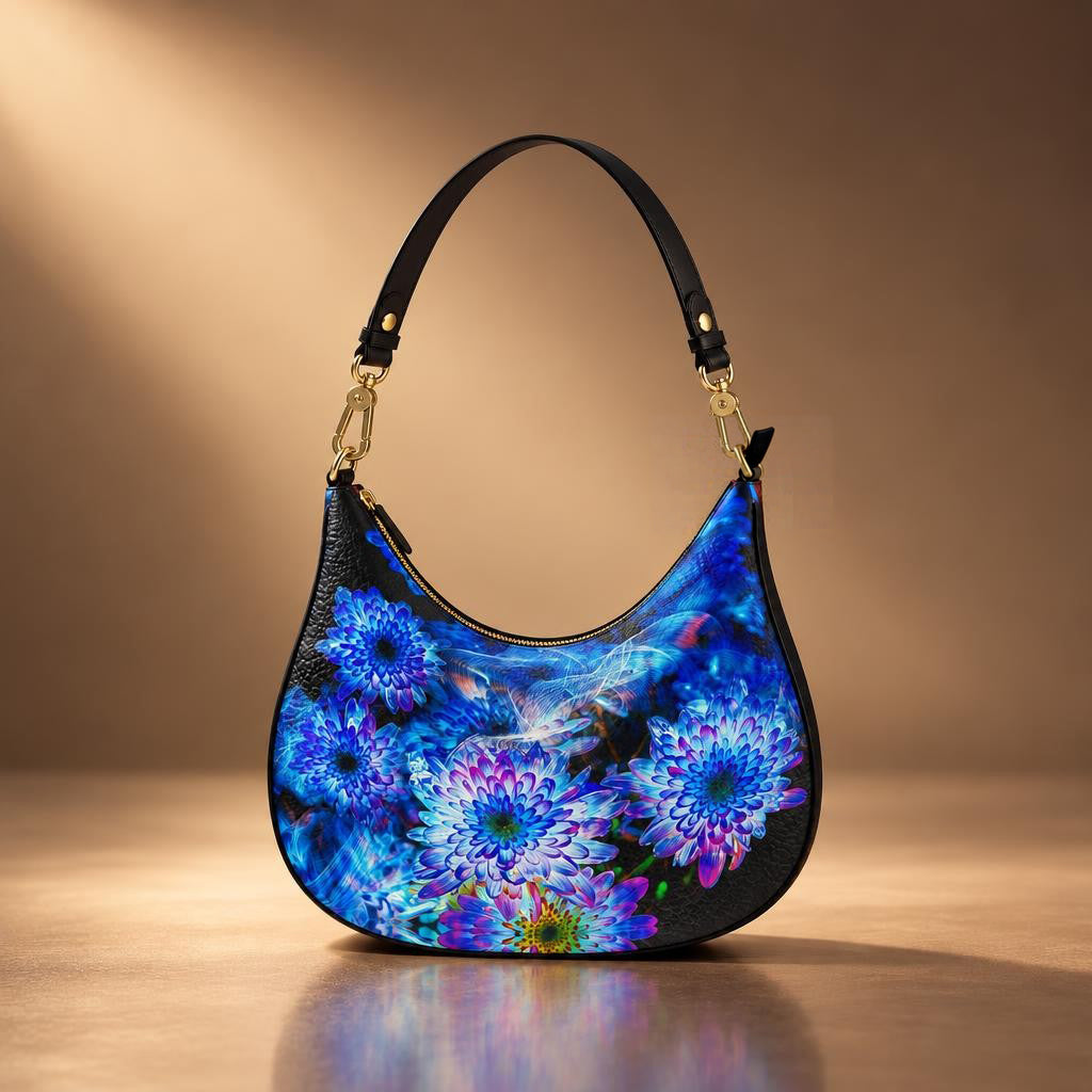 "Celestial Flowers" curved bag