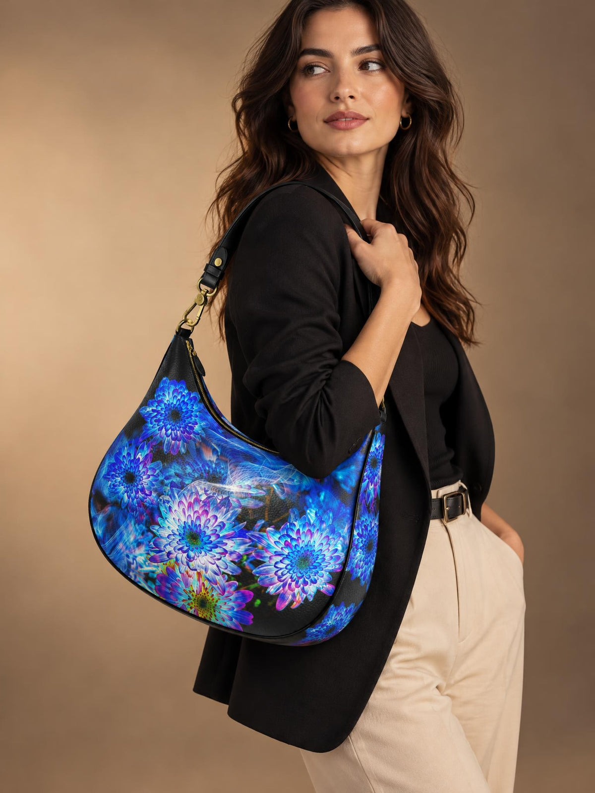 "Celestial Flowers" curved bag