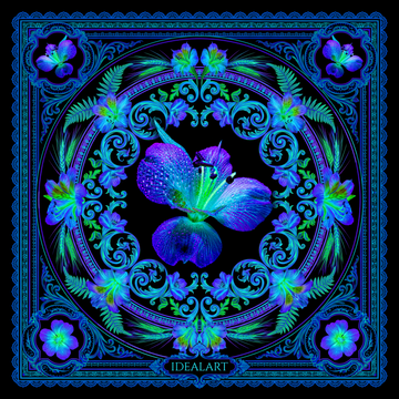 Foulard carré en Soie « Iris Let It Fly »